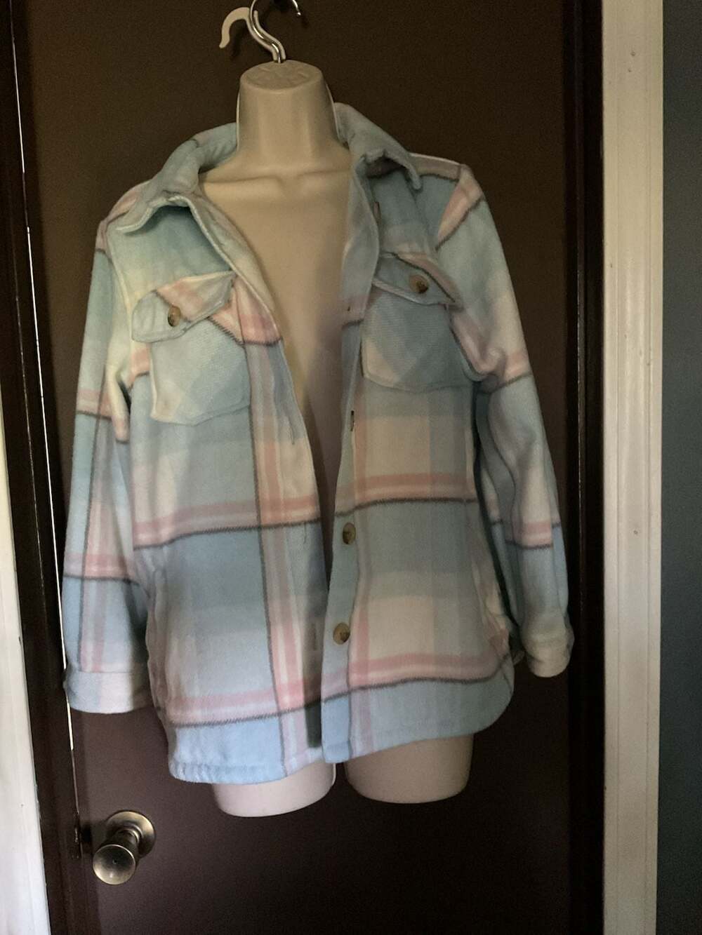 Member's Mark Plaid Shacket Size XL (14/16) ct - Picture 1 of 3